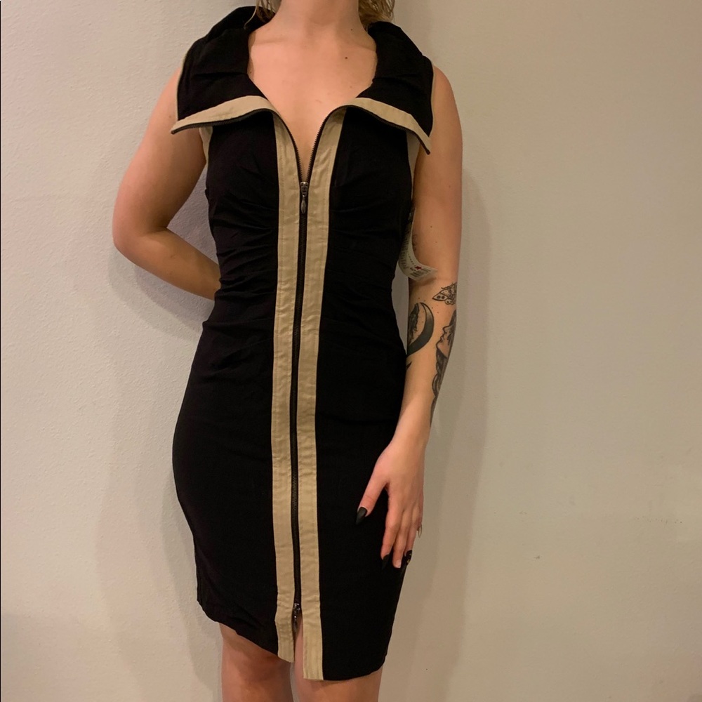 joesph ribkoff folded collar dress